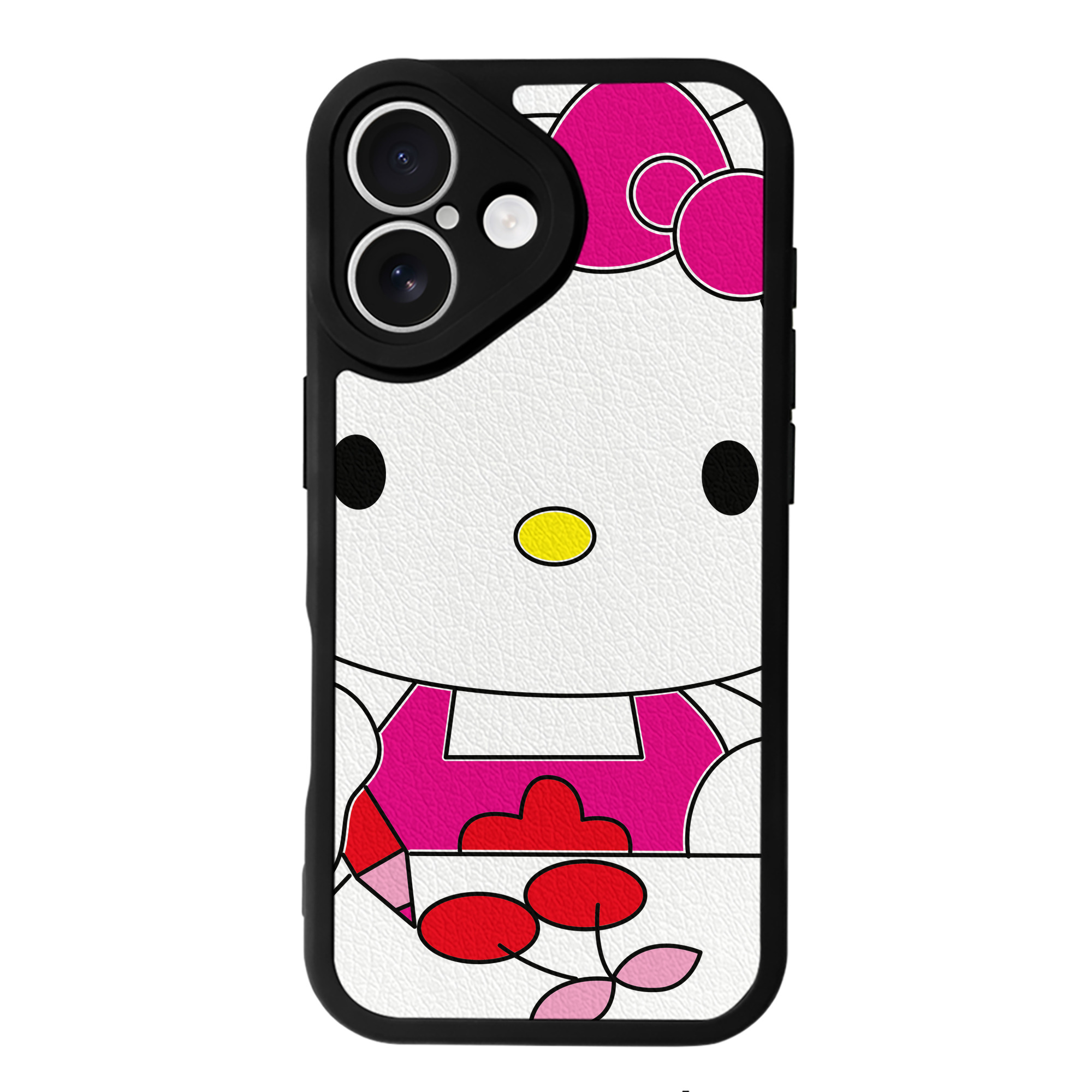 （画像用） Hello Kitty ハローキティ 【iPhone 16シリーズ対応】シリコンスマホケース（レザー調） 材質：シリコン
